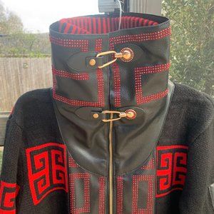 Barbas Los Angeles Red/Black/Rhinestone Warm Coat